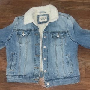 Fuzzy Jean Jacket